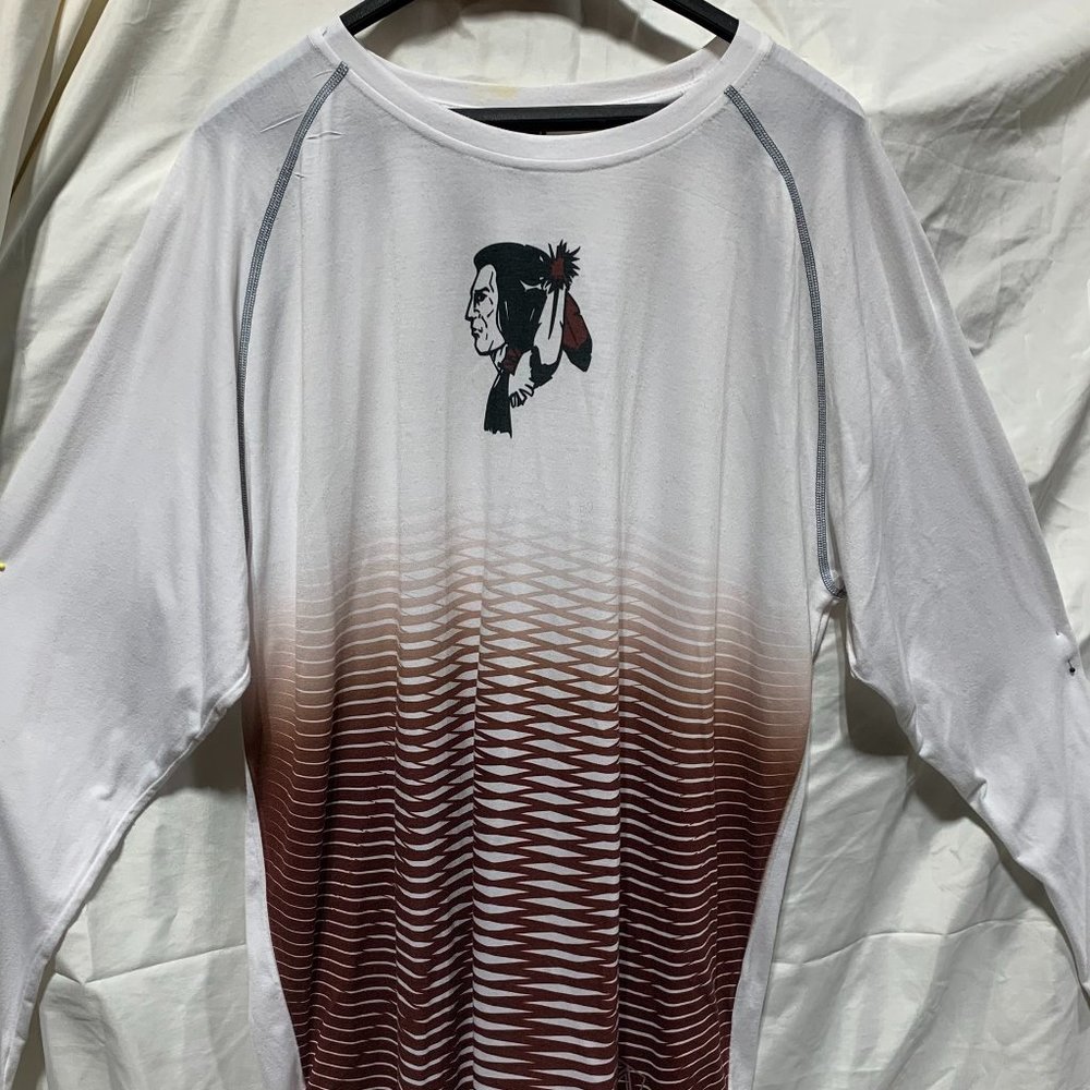 Long sleeve T-shirt with maroon print - x-large